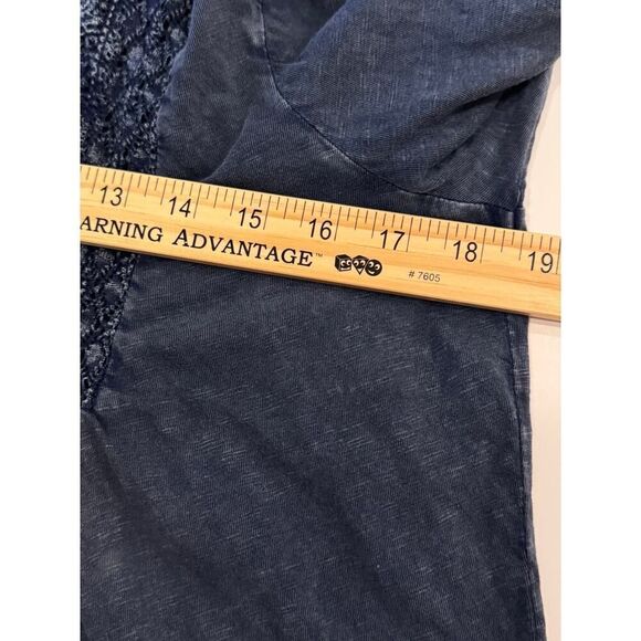 Joie Blue Lace Trim Cotton Top Small Long Sleeve Boho Peasant Tunic EUC - Picture 8 of 12